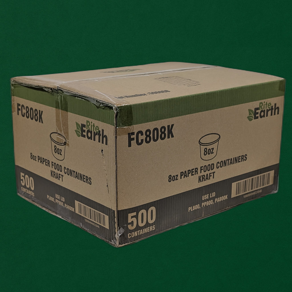 8oz Paper Food Container Kraft (500Pcs)