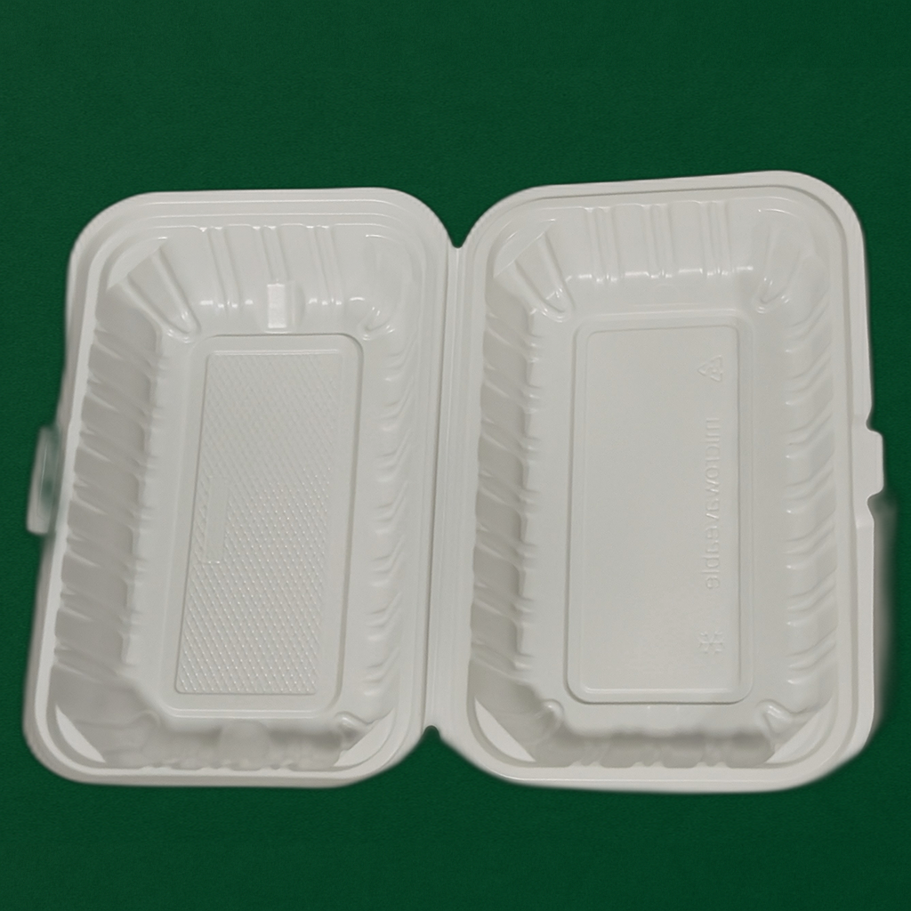 9″ × 6″ Microwave-Safe MFPP Hinged Container (200 Pcs)