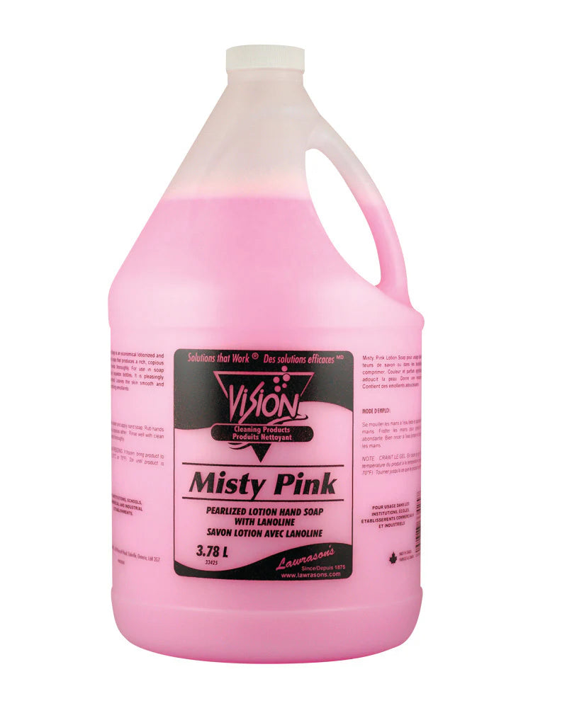 Vision Misty Pink Pearlized Lotion hand soap with lanoline 3.78L