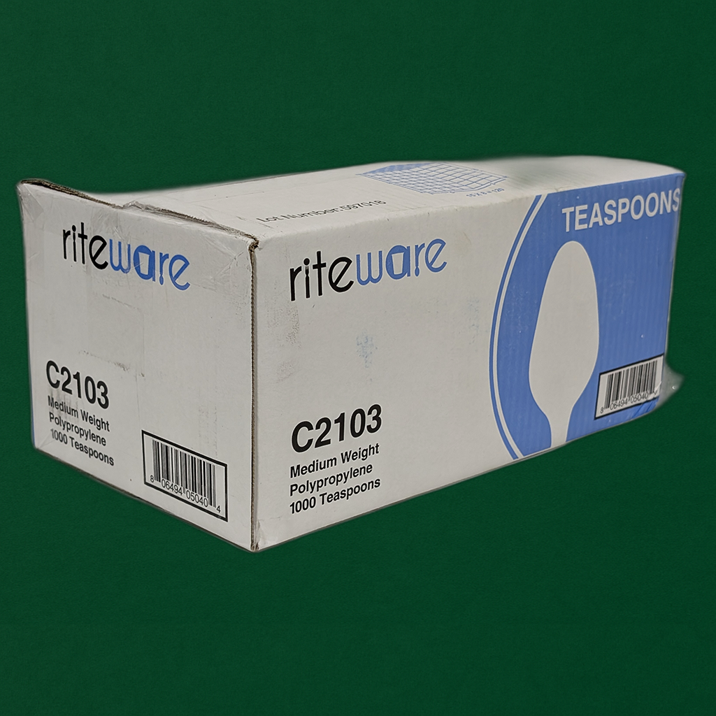 Medium Weight White Polypropylene Teaspoons (1000 Pcs)