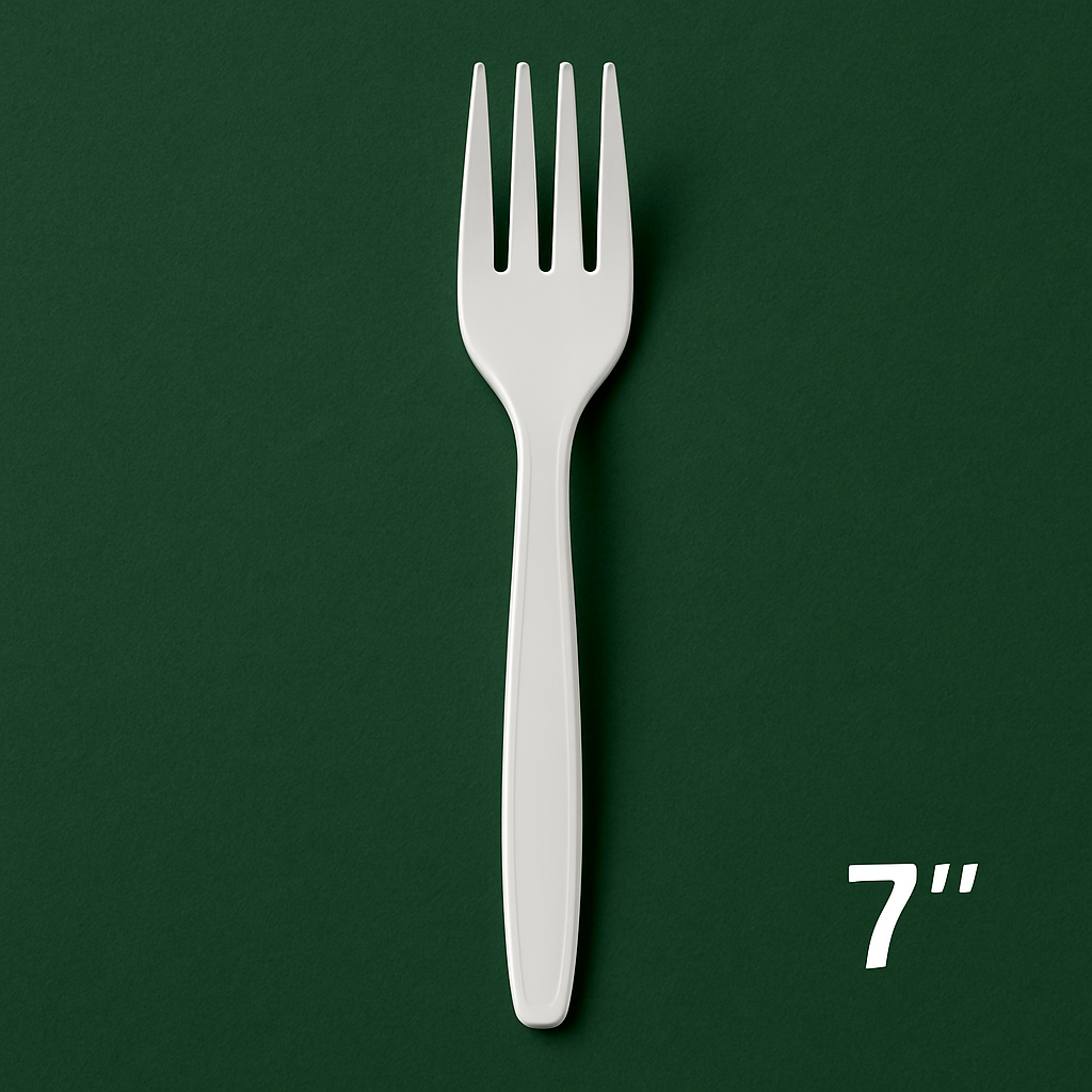 Medium Weight White Polypropylene Fork (1000 Pcs)
