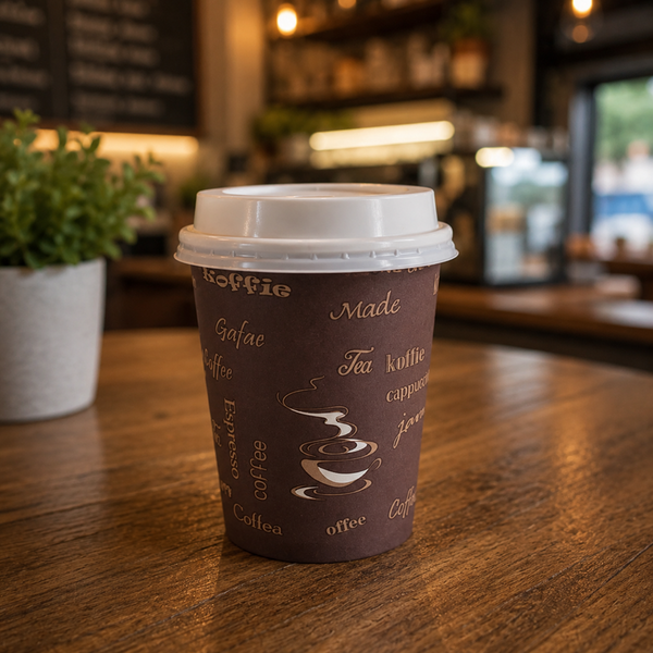 8oz paper cup white dome lid (1000 Pcs)
