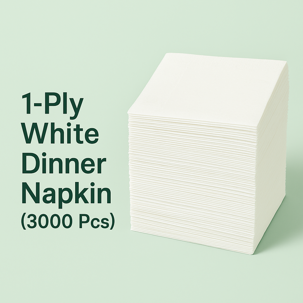 1-Ply White Dinner Napkin (3000 Pcs)