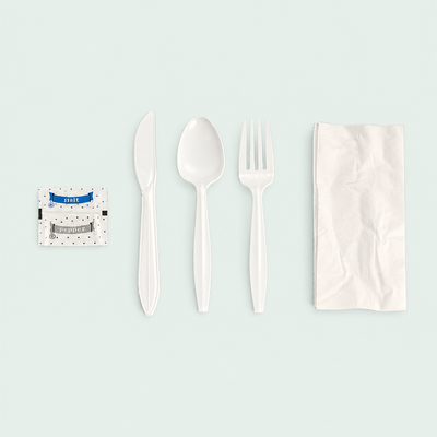 Cutlery Meal Kit-6pcs-White - F/K/TS/N/S&P (500 Pcs)