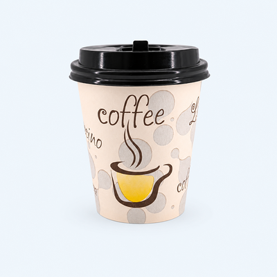10oz - 20oz paper coffee cup black dome lid (1000 Pcs)