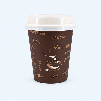 8oz paper cup white dome lid (1000 Pcs)