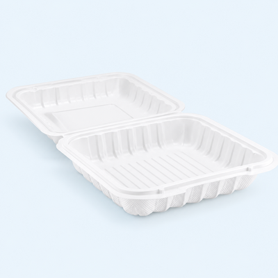 9" x 9" Microwave-Safe SLPP Hinged Container (150 Pcs)