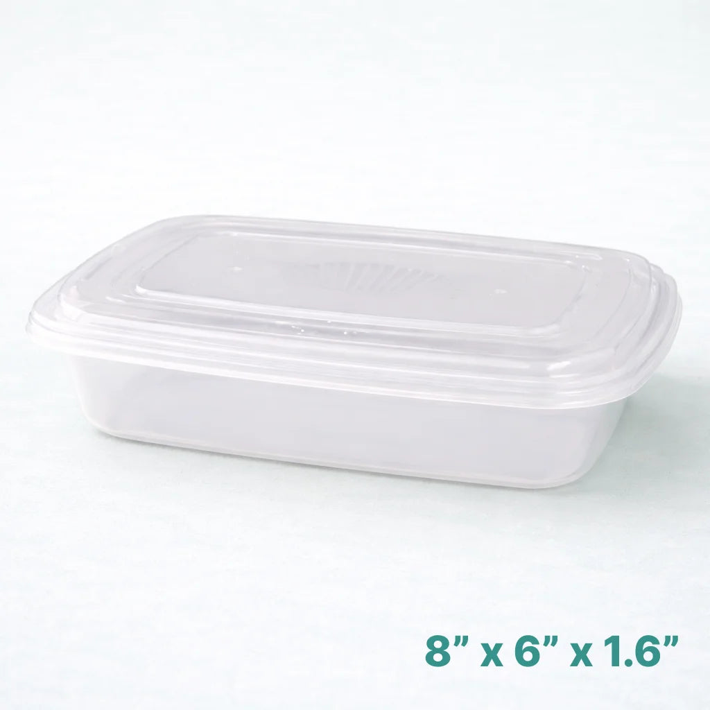 28oz Rectangle Plastic Container (150 Pcs)