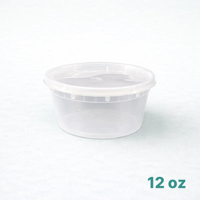 12oz Plastic Container with Lid (240 Pcs)