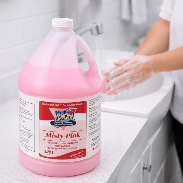 Vision Misty Pink Pearlized Lotion hand soap with lanoline (3.78L)