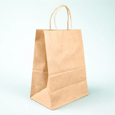 Kraft Paper Bag with Handle - 8" x 5" x 11" (250 Pcs)
