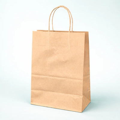 Kraft Paper Bag with Handle - 8" x 5" x 11" (200 Pcs)