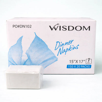 1-Ply White Dinner Napkin (3000 Pcs)