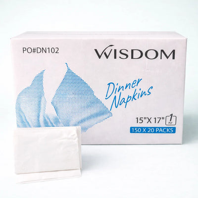 1-Ply White Dinner Napkin (3000 Pcs)