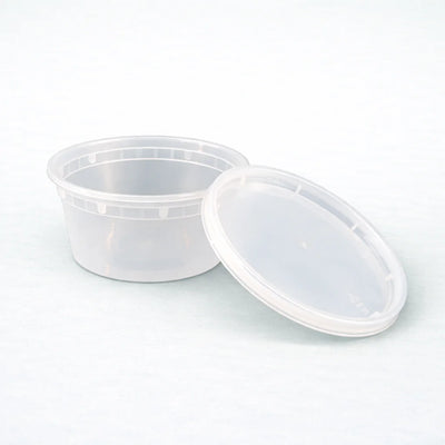 12oz Plastic Container with Lid (240 Pcs)