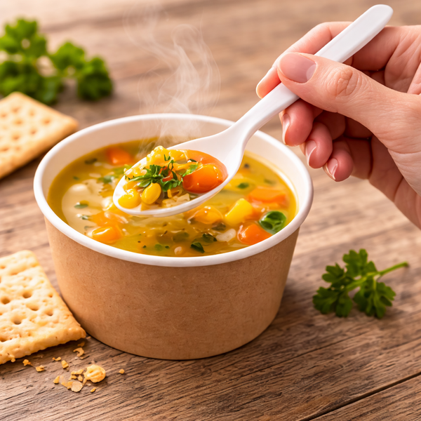 Medium Weight White Polypropylene Soup Spoons (1000 Pcs)