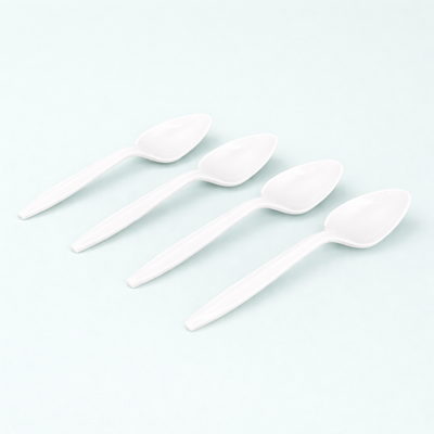 Medium Weight White Polypropylene Teaspoons (1000 Pcs)