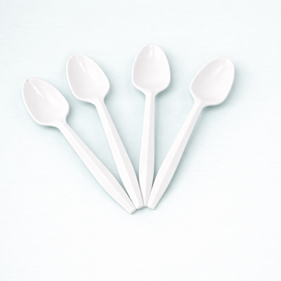 Medium Weight White Polypropylene Teaspoons (1000 Pcs)