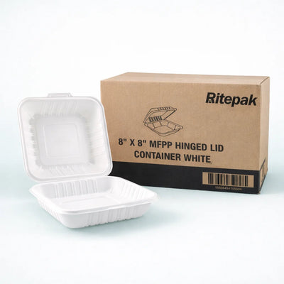8" * 8" Microwave-Safe MFPP Hinged Container (150 Pcs)