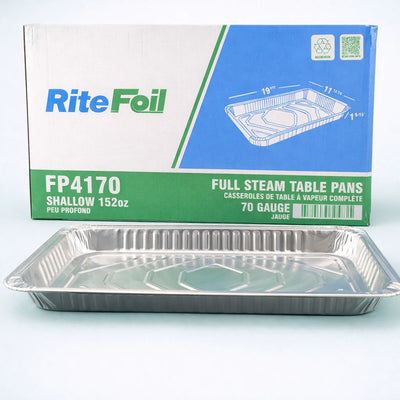 Full Size Shallow Aluminum Container (152oz) - 50 Pcs