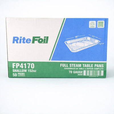 Full Size Shallow Aluminum Container (152oz) - 50 Pcs