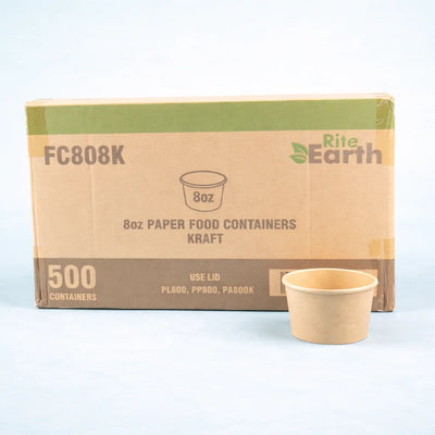 8oz Kraft Paper Food Container (500 Pcs)