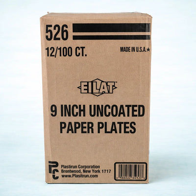 9" White uncoated paper pizza plates (1200 Pcs)