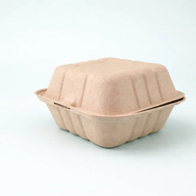 6" x 6" Bagasse Hinged container (200 Pcs)