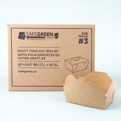 #3 | 69oz Kraft Foldable Paper Box (200 Pcs)