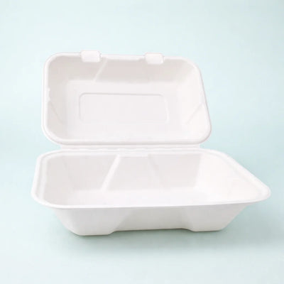9" x 6" Bagasse Hinged container (200 Pcs)