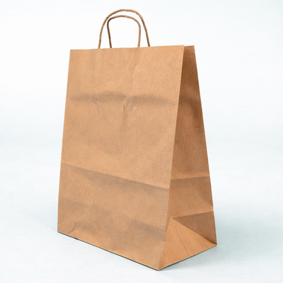 Kraft paper bag with handle [SUPER STRONG] 13" x 7" x 17" (250 Pcs)