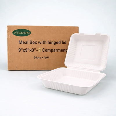 9*9 Bagasse container (200 Pcs)