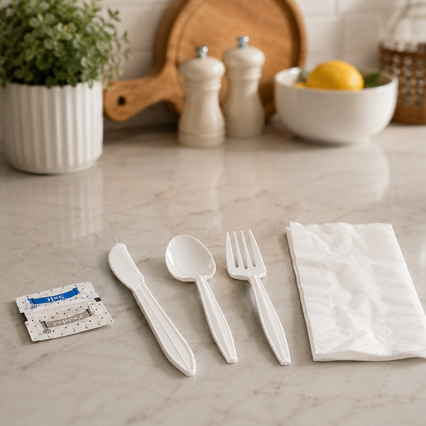 Cutlery Meal Kit-6pcs-White - F/K/TS/N/S&P (500 Pcs)