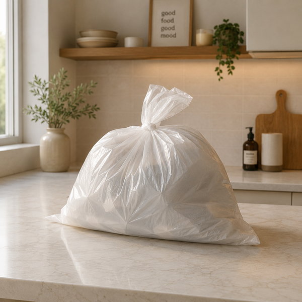 24" × 22" White Garbage Bags - Regular (500 Pcs)