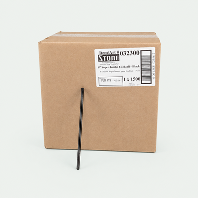 Stone 8" Supper Jumbo Black Cocktail straws (1500 Pcs)