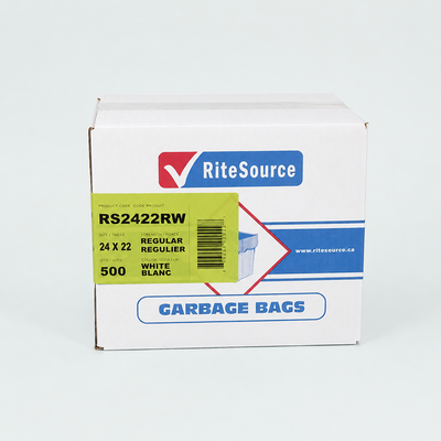 24" × 22" White Garbage Bags - Regular (500 Pcs)