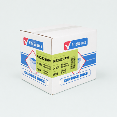 24" × 22" White Garbage Bags - Regular (500 Pcs)