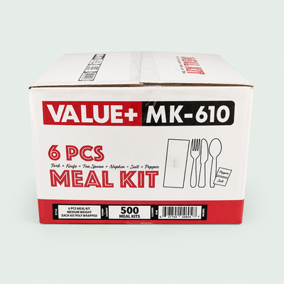 Cutlery Meal Kit-6pcs-White - F/K/TS/N/S&P (500 Pcs)