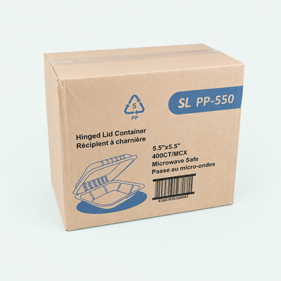 6" x 6" Microwave-Safe SLPP Hinged Container (400 Pcs)