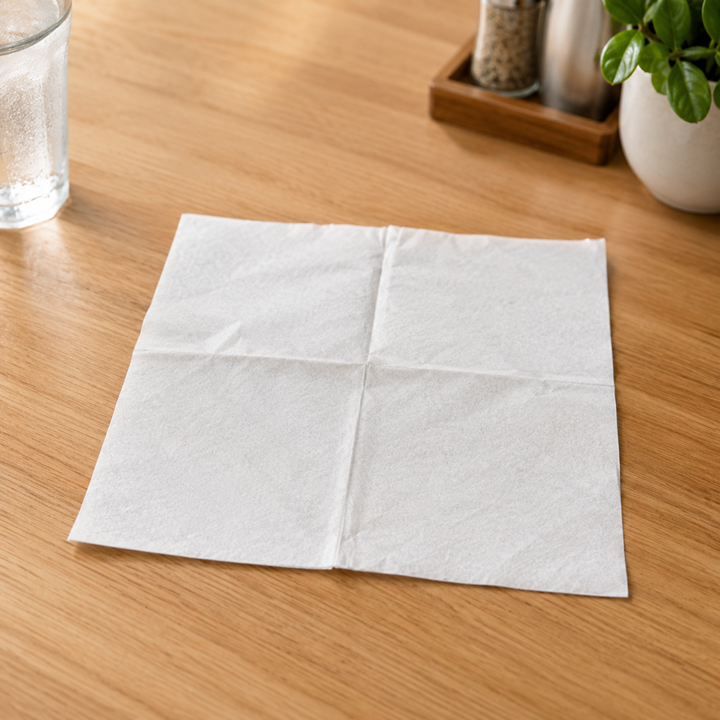 9" x 9" - 1/4-fold, 1-ply Beverage napkin (4000 Pcs)
