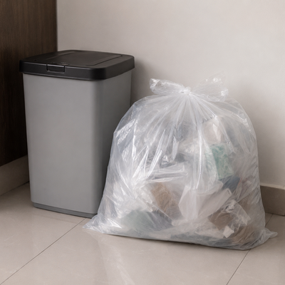 26" × 36" Clear Garbage Bags - Strong (200 Pcs)