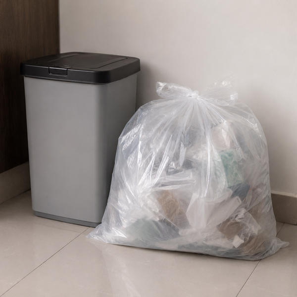 26" × 36" Clear Garbage Bags - Strong (200 Pcs)