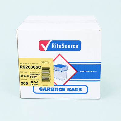 26" × 36" Clear Garbage Bags - Strong (200 Pcs)
