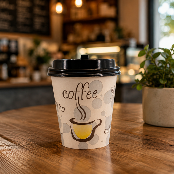 10oz - 20oz paper coffee cup black dome lid (1000 Pcs)