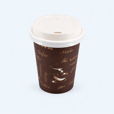 8oz paper cup white dome lid (1000 Pcs)