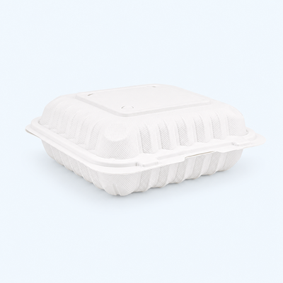 9" x 9" Microwave-Safe SLPP Hinged Container (150 Pcs)